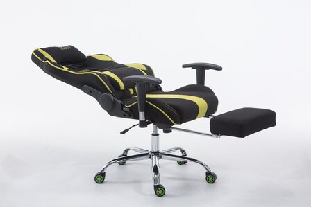 Racing bureaustoel Lemit V2 stof met voetsteun, Zwart