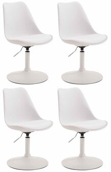 4-delige set eetkamerstoelen Miverack W kunststof, Wit