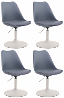 4-delige set eetkamerstoelen Miverack W kunststof, Grijs