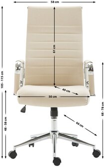 Bureaustoel Kulumbos Stof, Creme