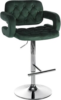 Barstoel Diblun Fluweel chroom, Groen