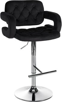 Barstoel Diblun Fluweel chroom, Zwart