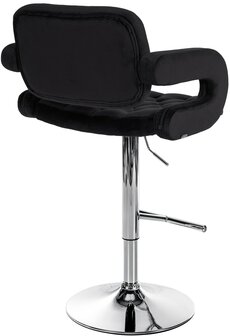 Barstoel Diblun Fluweel chroom, Zwart