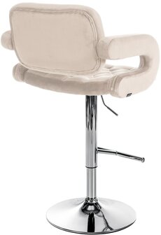 Barstoel Diblun Fluweel chroom, Creme
