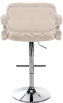 Barstoel Diblun Fluweel chroom, Creme