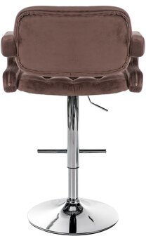 Barstoel Diblun Fluweel chroom, Bruin