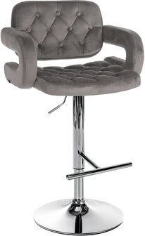 Barstoel Diblun Fluweel chroom, Grijs