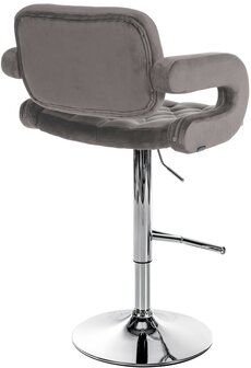 Barstoel Diblun Fluweel chroom, Grijs