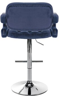 Barstoel Diblun Fluweel chroom, Blauw