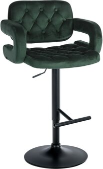 Barstoel Diblun Fluweel zwart, Groen