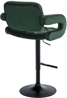 Barstoel Diblun Fluweel zwart, Groen
