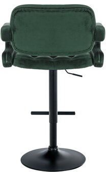 Barstoel Diblun Fluweel zwart, Groen