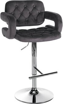 Barstoel Diblun Fluweel chroom, Grijs
