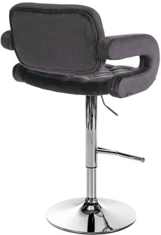 Barstoel Diblun Fluweel chroom, Grijs