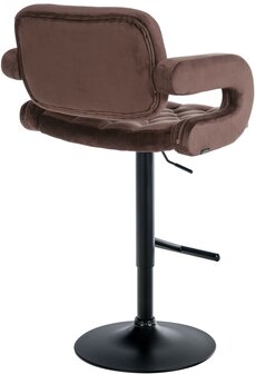 Barstoel Diblun Fluweel zwart, Bruin