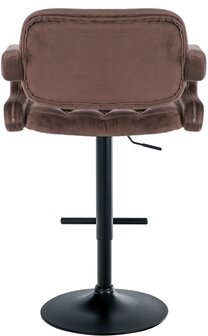 Barstoel Diblun Fluweel zwart, Bruin