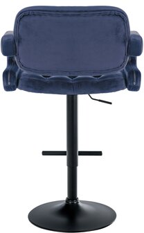 Barstoel Diblun Fluweel zwart, Blauw