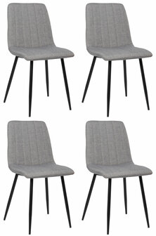 4-delige set stoelen Dojin stof, Grijs