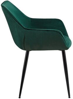 2-delige set eetkamerstoel Vasse fluweel, Groen