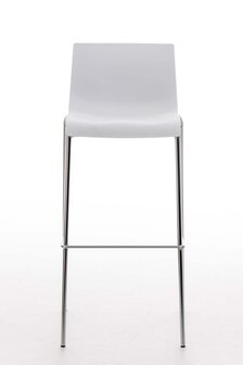 Barstoel Heovor Chroom 4-pootsframe, Wit