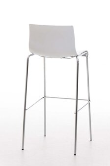 Barstoel Heovor Chroom 4-pootsframe, Wit