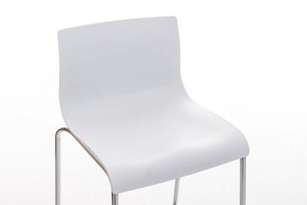 Barstoel Heovor Chroom 4-pootsframe, Wit