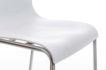 Barstoel Heovor Chroom 4-pootsframe, Wit