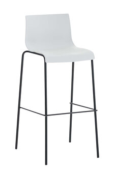 Barstoel Heovor 4-poots frame zwart, Wit