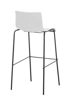 Barstoel Heovor 4-poots frame zwart, Wit