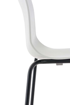 Barstoel Heovor 4-poots frame zwart, Wit