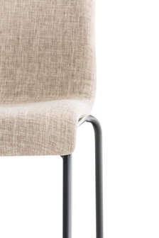 Barstoel Heovor Stof 4-poots Frame zwart, Creme
