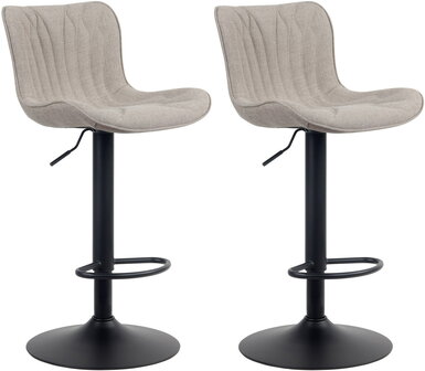 2-delige set barkrukken Lunis stof, Taupe