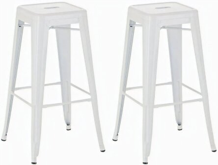 2-delige set barkrukken Jashuo, Wit