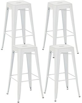 4-delige set barstoelen Jashuo, Wit