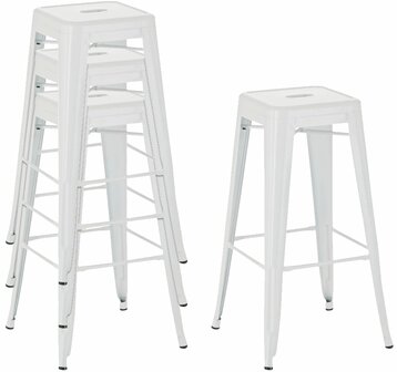 4-delige set barstoelen Jashuo, Wit