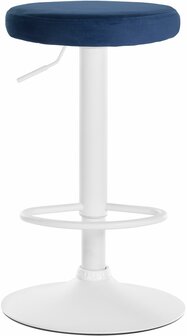 2-delige set barstoelen Pento fluweel wit, Blauw