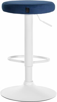 2-delige set barstoelen Pento fluweel wit, Blauw