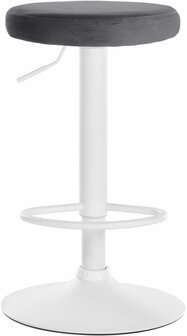 2-delige set barkrukken Pento fluweel wit, Grijs