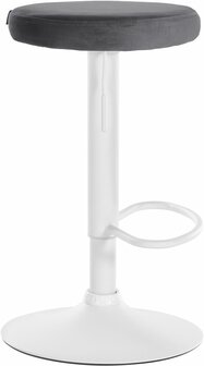 2-delige set barkrukken Pento fluweel wit, Grijs