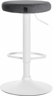 2-delige set barkrukken Pento fluweel wit, Grijs