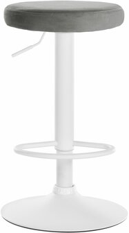 2-delige set barkrukken Pento fluweel wit, Grijs