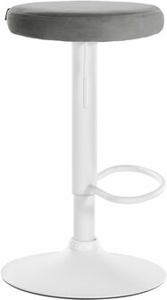 2-delige set barkrukken Pento fluweel wit, Grijs