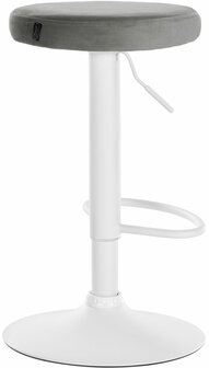 2-delige set barkrukken Pento fluweel wit, Grijs
