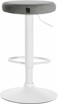 2-delige set barkrukken Pento fluweel wit, Grijs