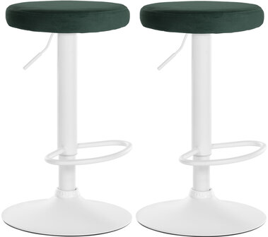 2-delige set barkrukken Pento fluweel wit, Groen