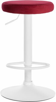2-delige set barkrukken Pento fluweel wit, Rood