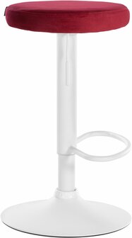 2-delige set barkrukken Pento fluweel wit, Rood