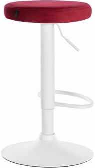 2-delige set barkrukken Pento fluweel wit, Rood