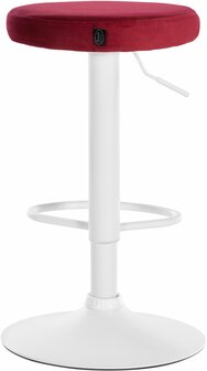 2-delige set barkrukken Pento fluweel wit, Rood