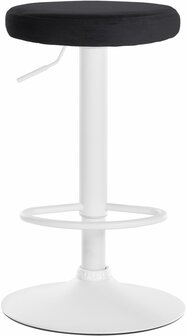 2-delige set barkrukken Pento fluweel wit, Zwart